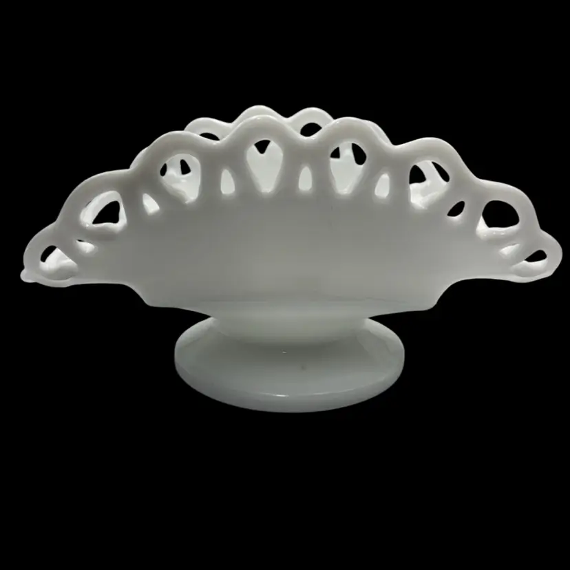 Vintage Milk Glass Banana Bowl