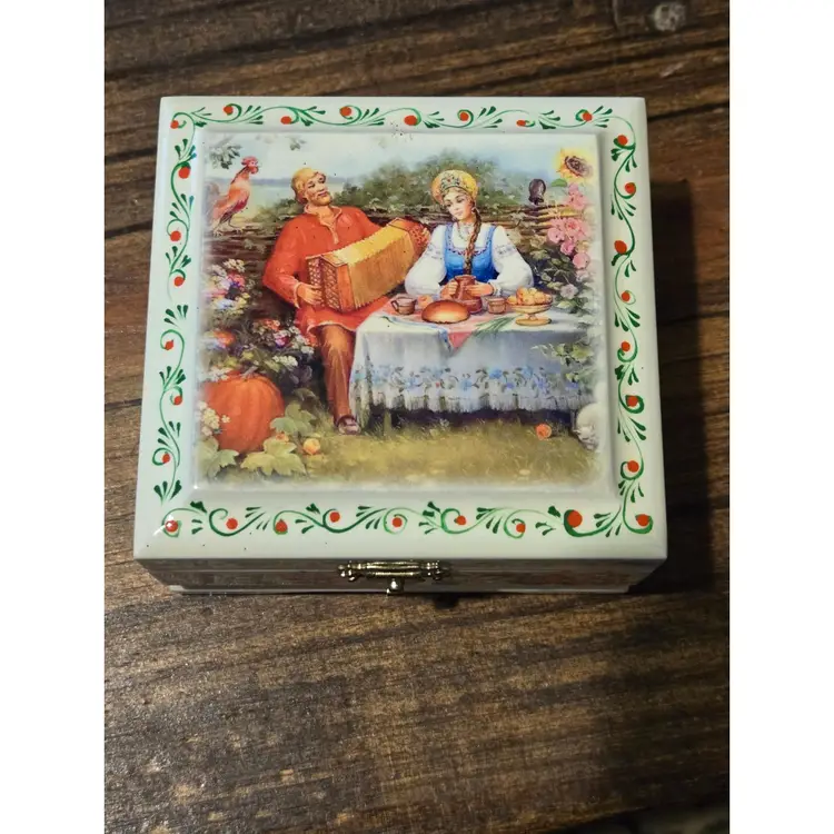 Russian Made Trinket Box Artist Signed