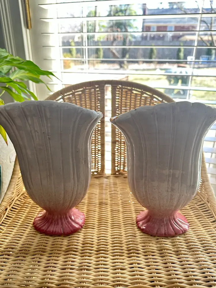 Pair Mid Century Italian Pottery Vases
