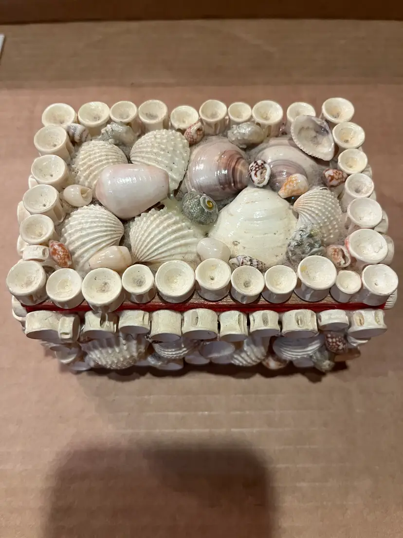Vintage shell trinket box