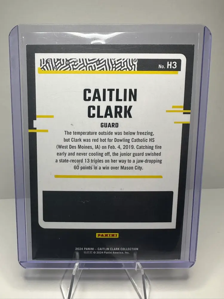 2024 Panini Exclusive CAITLIN CLARK Fireworks Foil/ Black Border 60 Points In HS