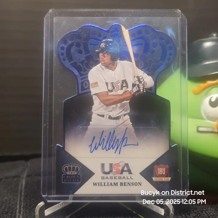 2015 Team USA Crown Royale Blue Auto - William Benson Cincinnati Reds 21/25