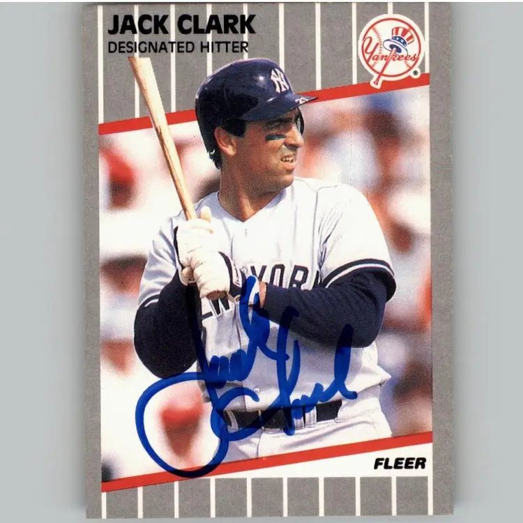 Jack Clark Signed New York Yankees 1989 Fleer Baseball Card #252