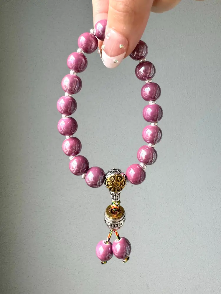 Pink Buddha Stones Incense Ash Liuli Glass