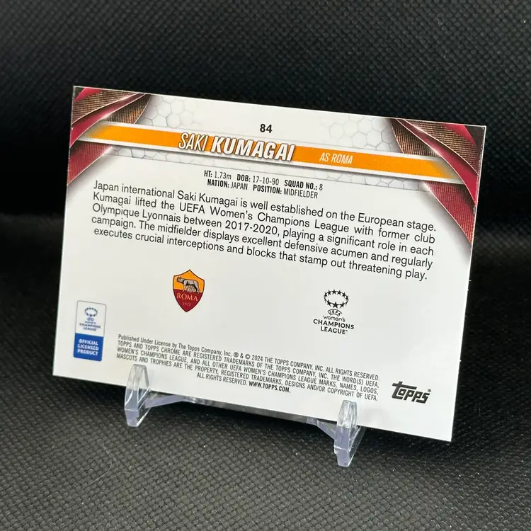 Saki Kumagai 111/250 - 2023/24 Topps Chrome Blue Refractor UEFA Roma