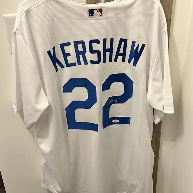 CLAYTON KERSHAW NIKE AUTHENTIC AUTOGRAPHED JERSEY. JSA LETTER OF AUTHENTICITY.