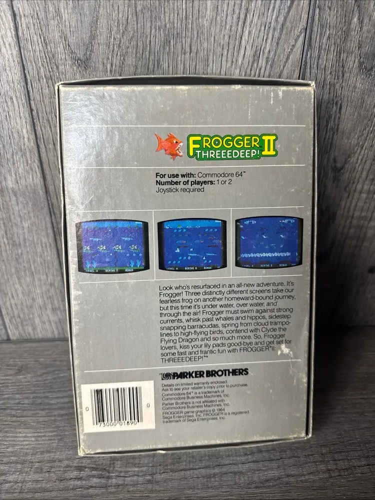 Frogger II 2 Threeedeep Commodore 64 C64 Parker Brothers #1890 CIB RARE