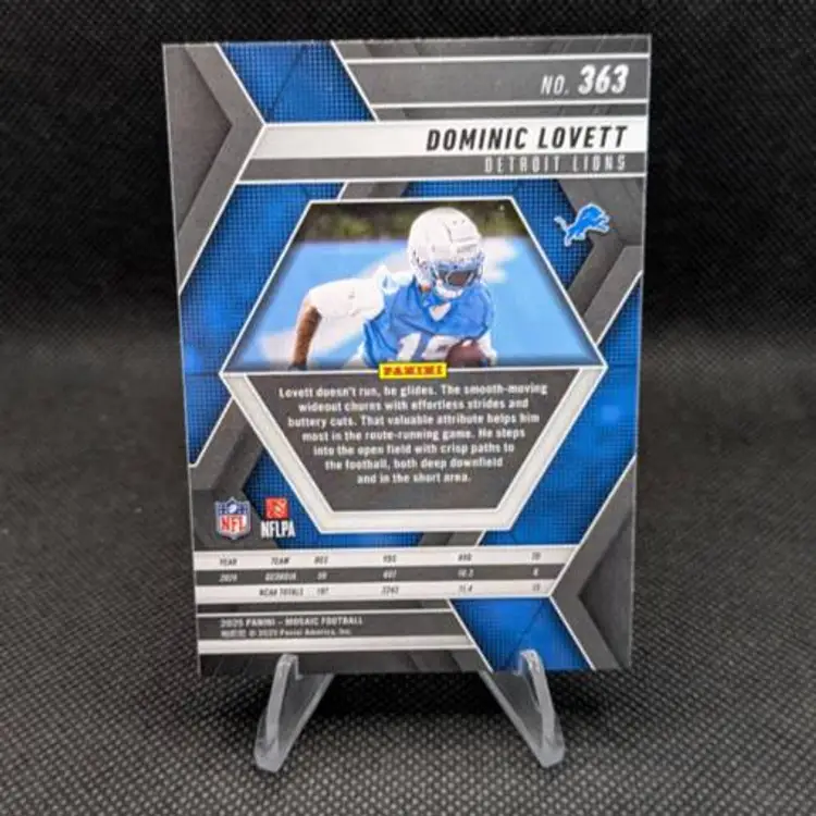Dominic Lovett 2025 Panini Mosaic Rookie Card RC #363 - Detroit Lions