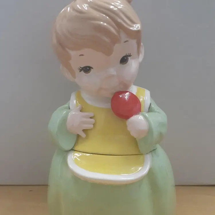 Vintage Sweet Cookie Jar Lollipop Baby Face