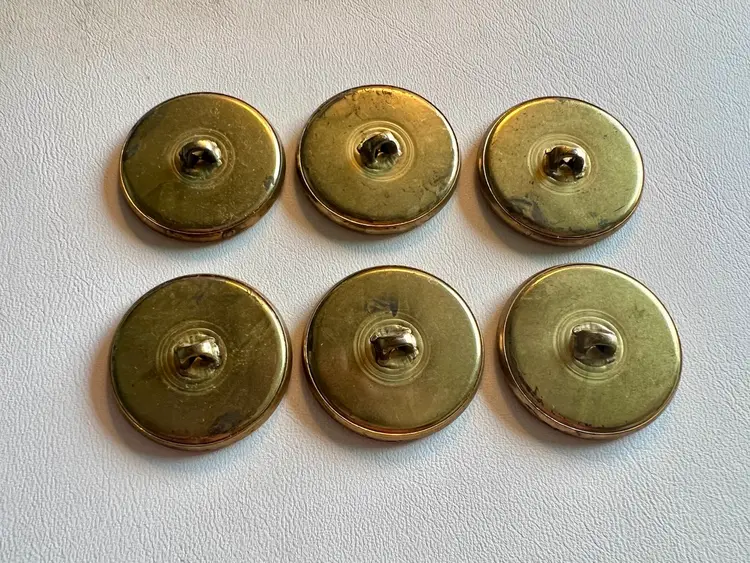 Vintage Hessian Soldier Buttons 6PCS ESX DEVS SPES NOSTRA Eagle Brass Metal #E-1