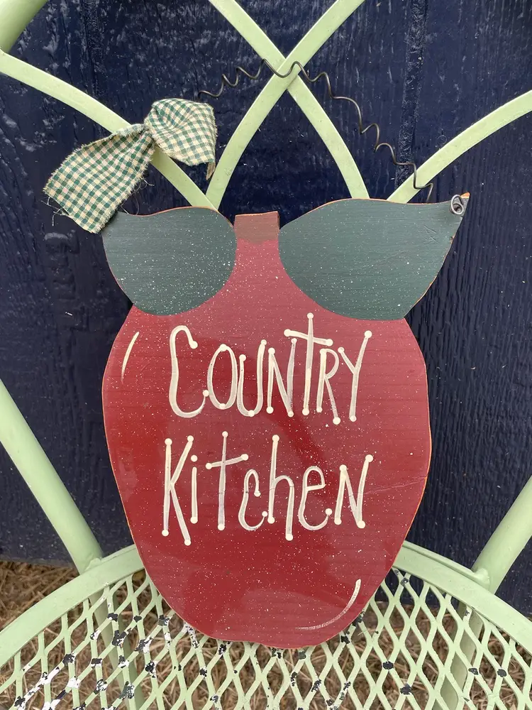 Vtg “Country kitchen” Rustic Apple Sign 