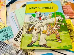 Many surprises Bundle - SCHOOL DAZE Ephemera Bundle + VINTAGE READER Over 100 Pieces Junk Journal/ Collage/Mixed Media