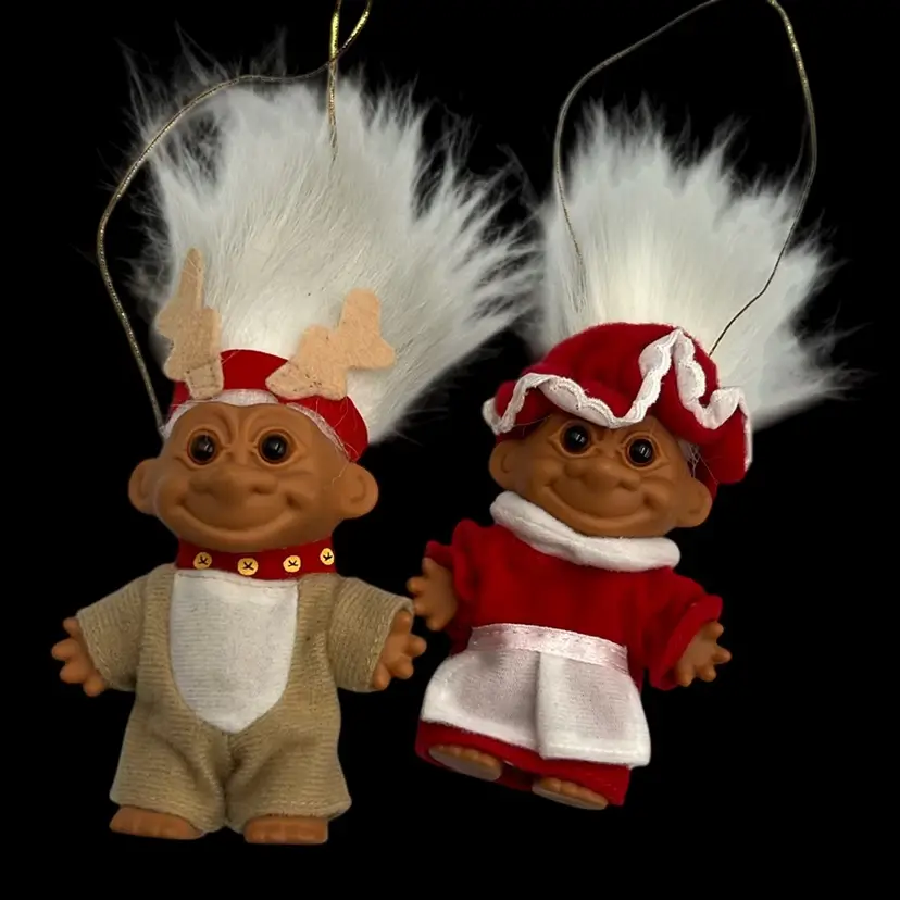 Vintage 1990s Christmas Trolls 5” Tall Each - Nostalgia!
