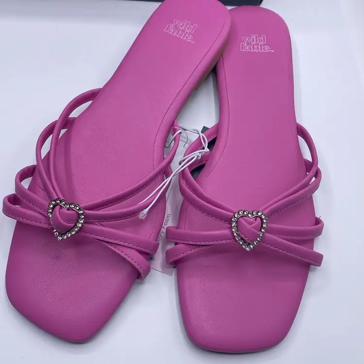 Women's Tanya Strappy Heart Slide Sandals - Wild Fable™ Pink