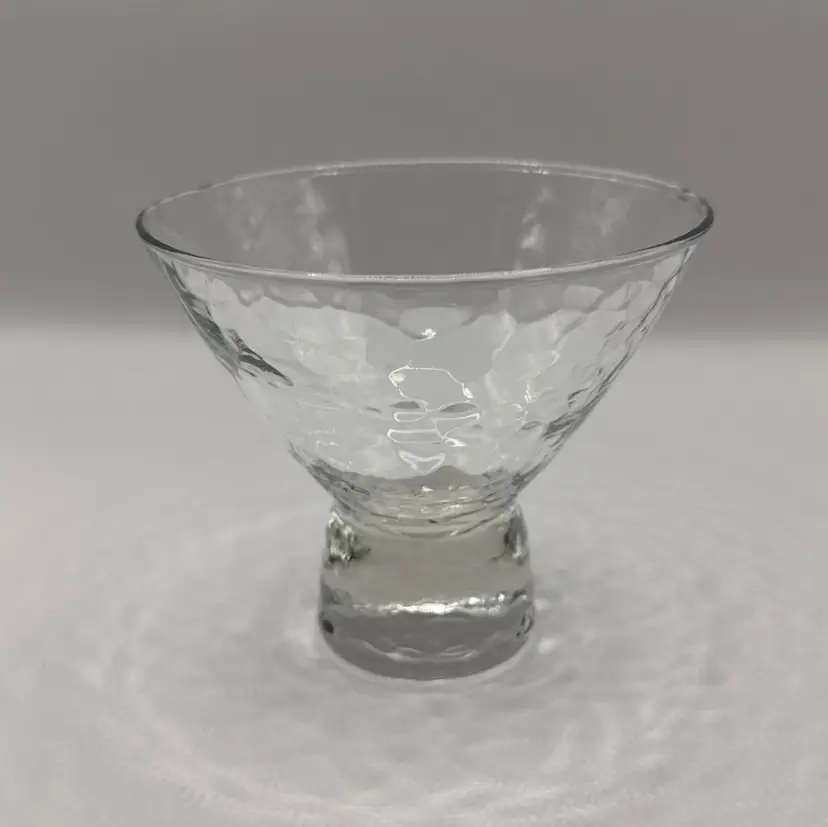 Vintage Textured Cocktail Glass, Desert Bowl, Elegant Barware Decor, By Durobor Helsinki Cosmopolitan, Made in Belgium