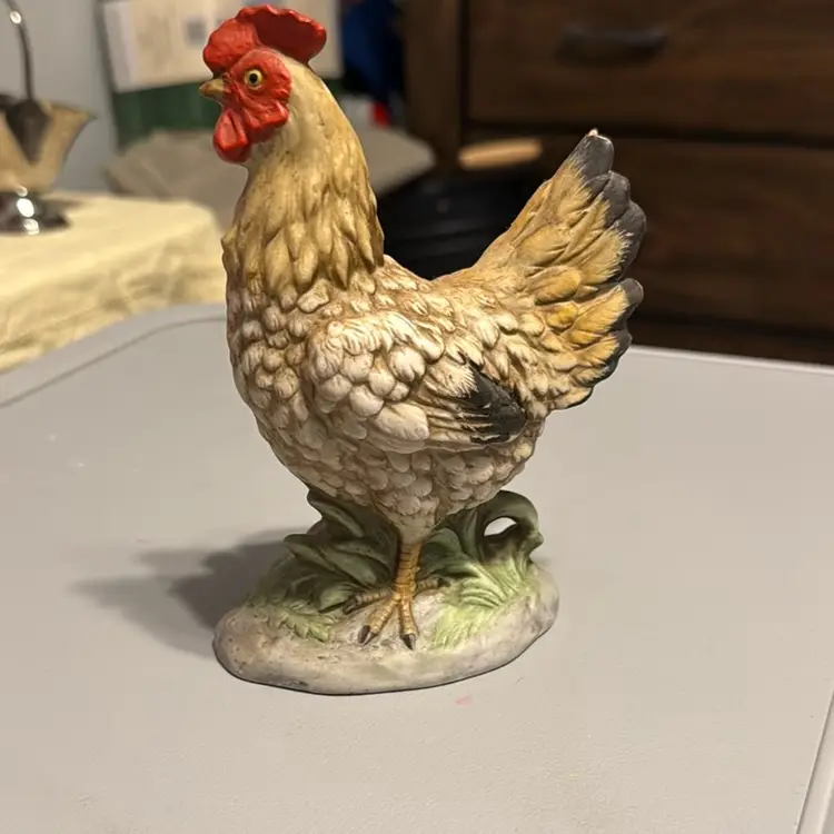 Homco Rooster Porcelain Hand Painted Figurine  6 1/4 in