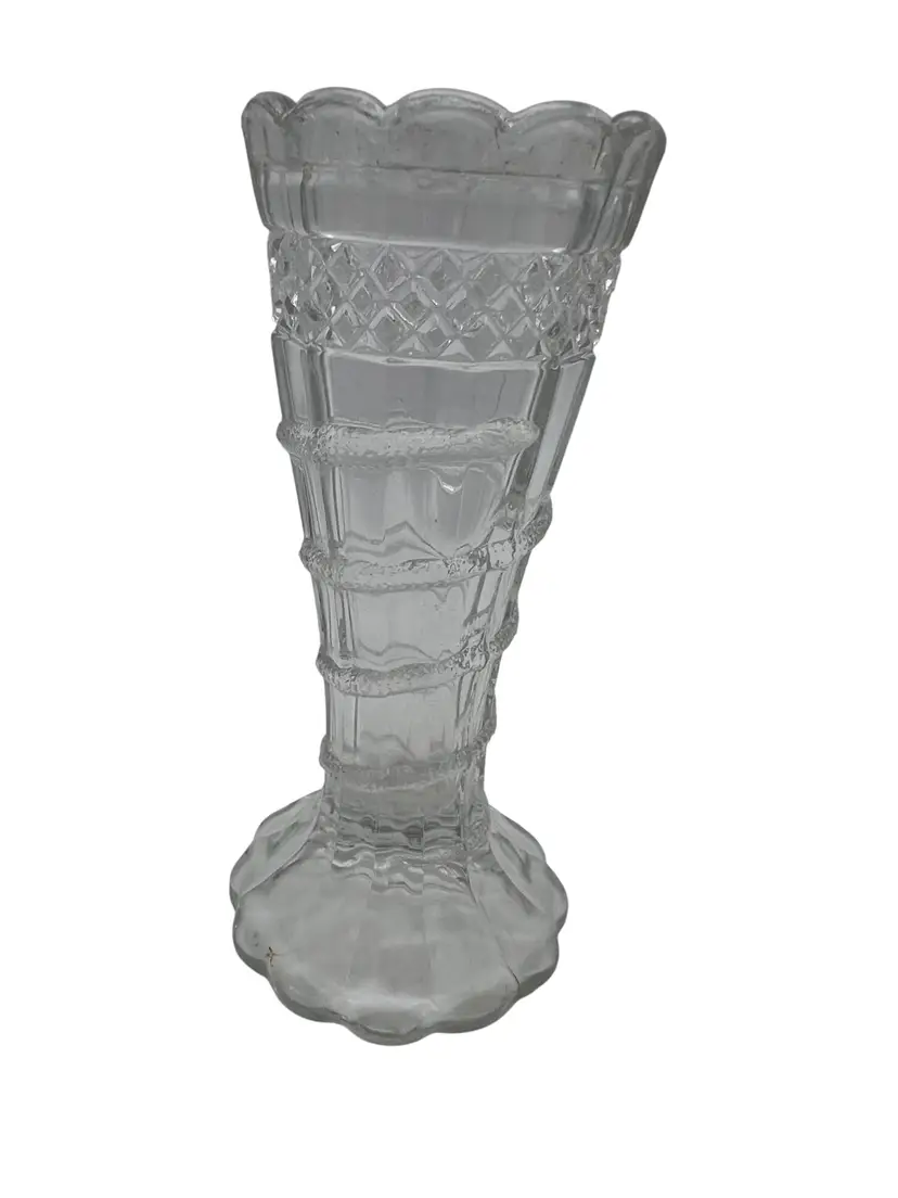 Vintage Clear Glass Snake Coil Vase Serpent Design 5.25" United States Glass Co