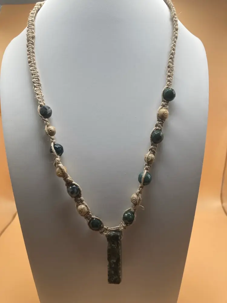 Aventurine and Agate Hemp Necklace