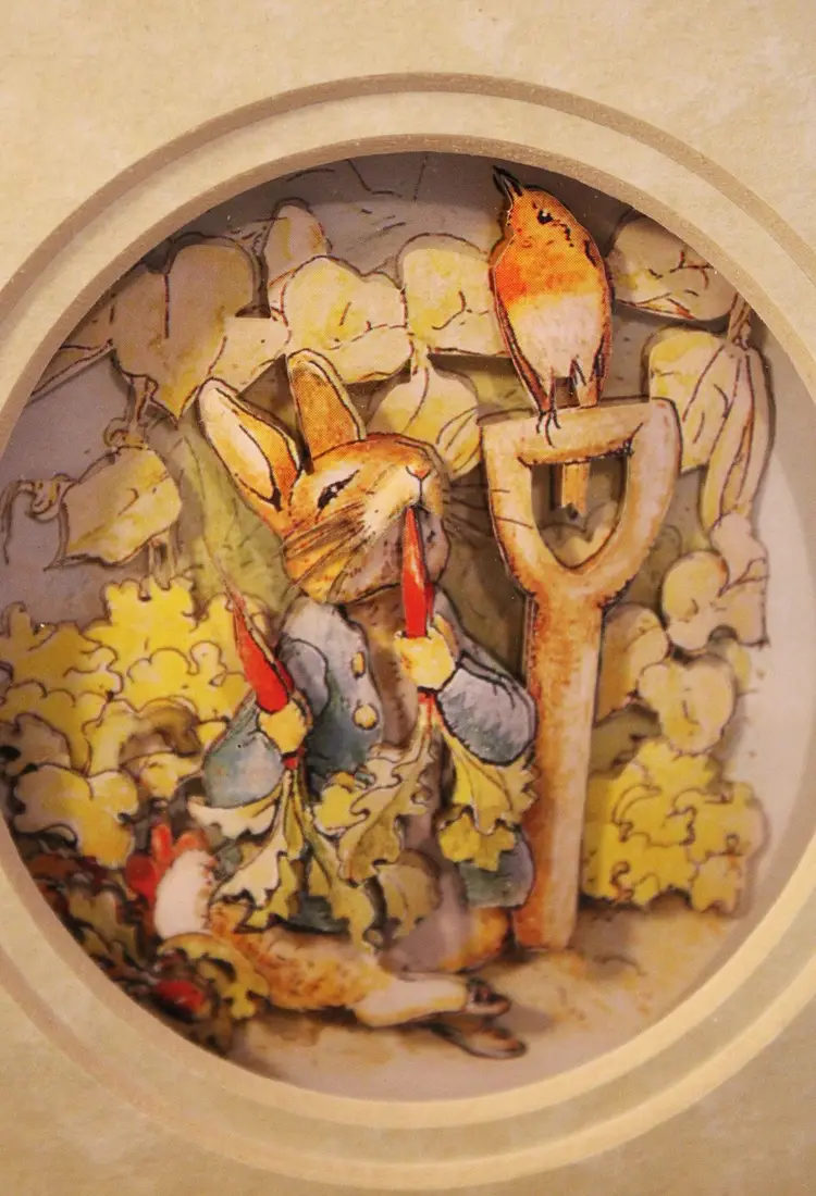 Vintage Pair Beatrix Potter Decoupage Shadow Box Wall Art