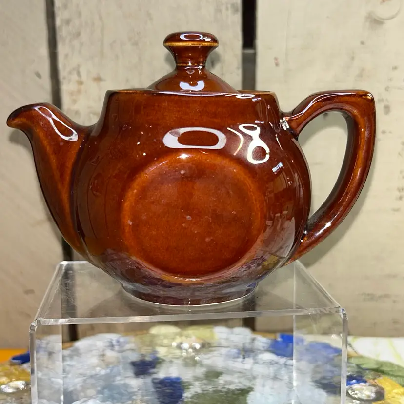 Vintage Brown Tea Pot Single Single Serving Made In USA