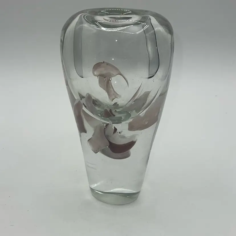 Art Glass Vase Or Flower Holder Local New Orleans Artist 7”
