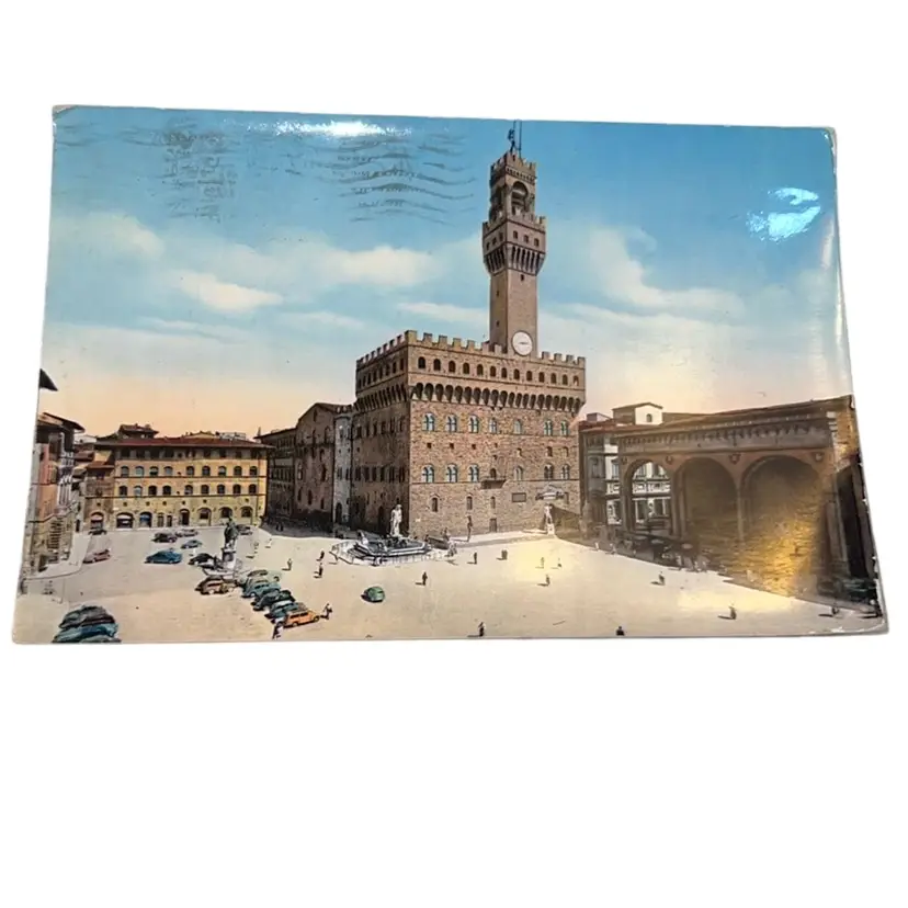 1955 Florence Postcard Plaza Della Signoria