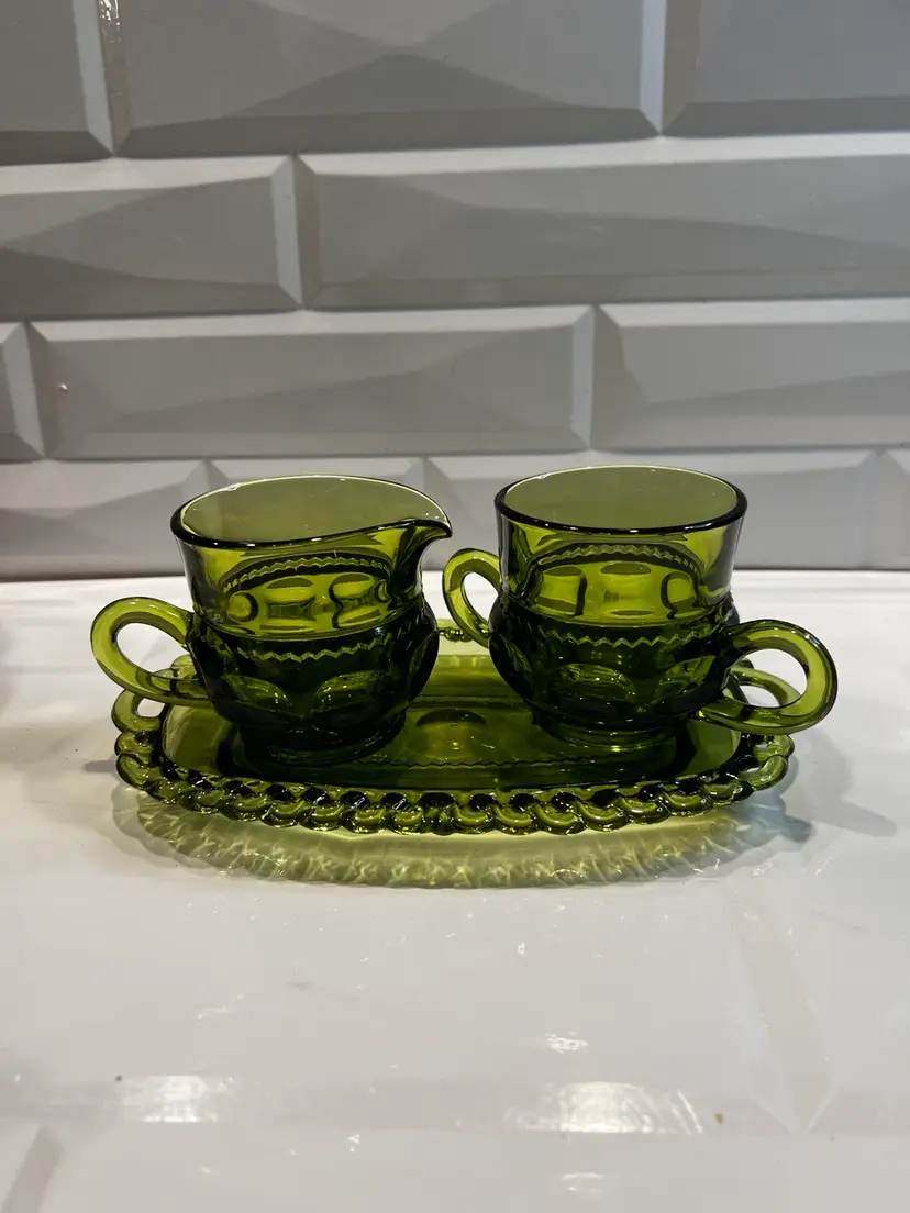 VTG King's Crown Creamer Sugar Bowl w/ Underplate
