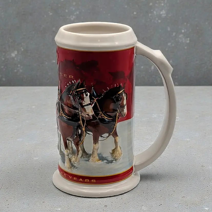 2004 Budweiser Clydesdale Holiday Stein Mug 3D 25th Anniversary