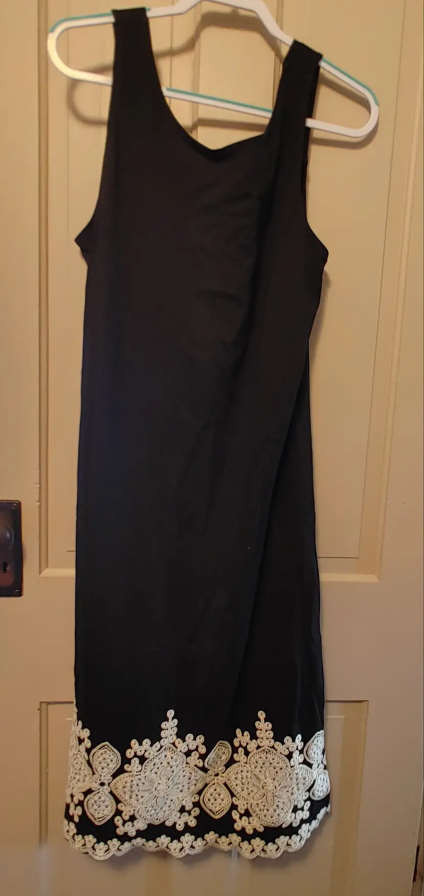 Dress- Brand: Talbot. Size XL. NWT. Black dress with white embroidery. Material: 100% cotton. No callouts.
