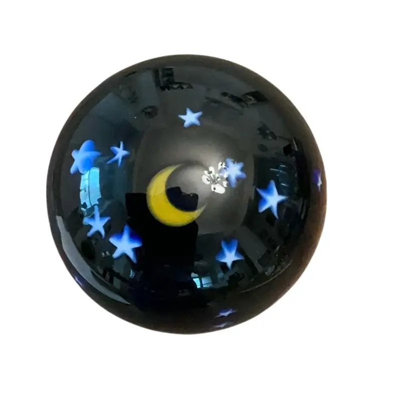 Vintage 1992 Lunberg Studios Signed And Numbered Starry Night Paperweight 3 1/2”