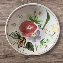 Vintage Ironstone Ovenware Bowl | Japan | Handpainted | 11 inches diameter