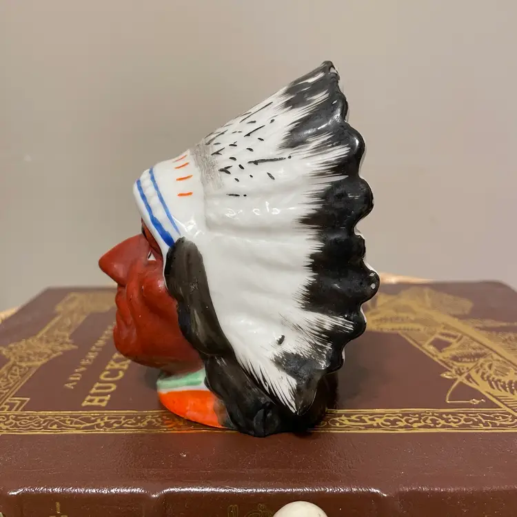 Vintage Native American Porcelain Ceramic Bank Japan