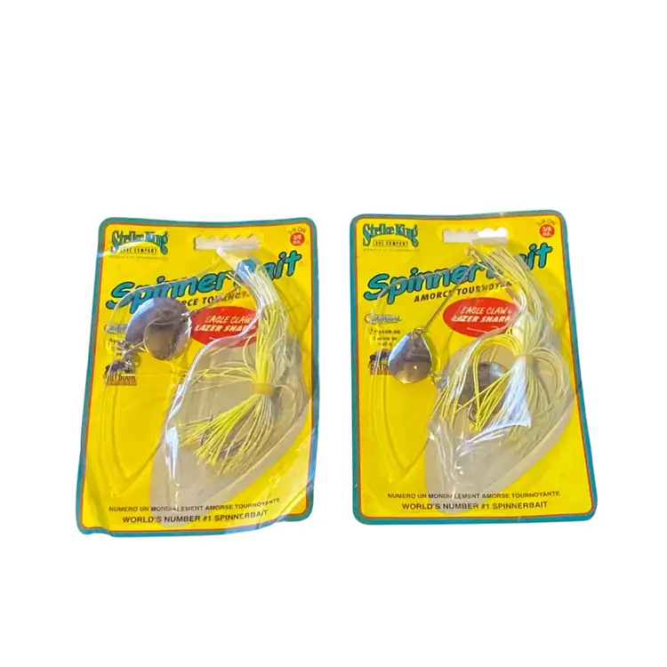 Lot Of 2 Strike King Spinner Bait 3/8oz Eagle Claw Hook Yellow