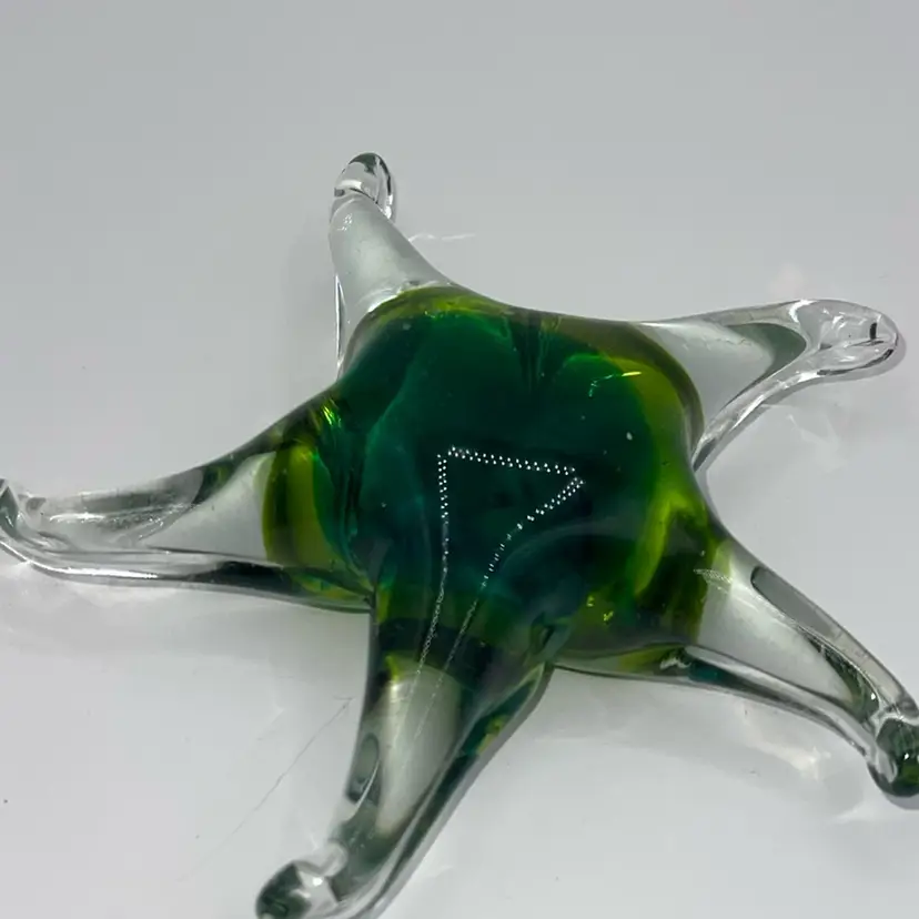 33-starfish Paperweight Shades Of Green 5”