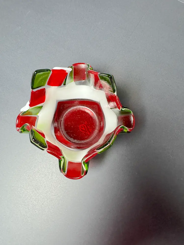 Fused glass handkerchief voitive/trinket bowl