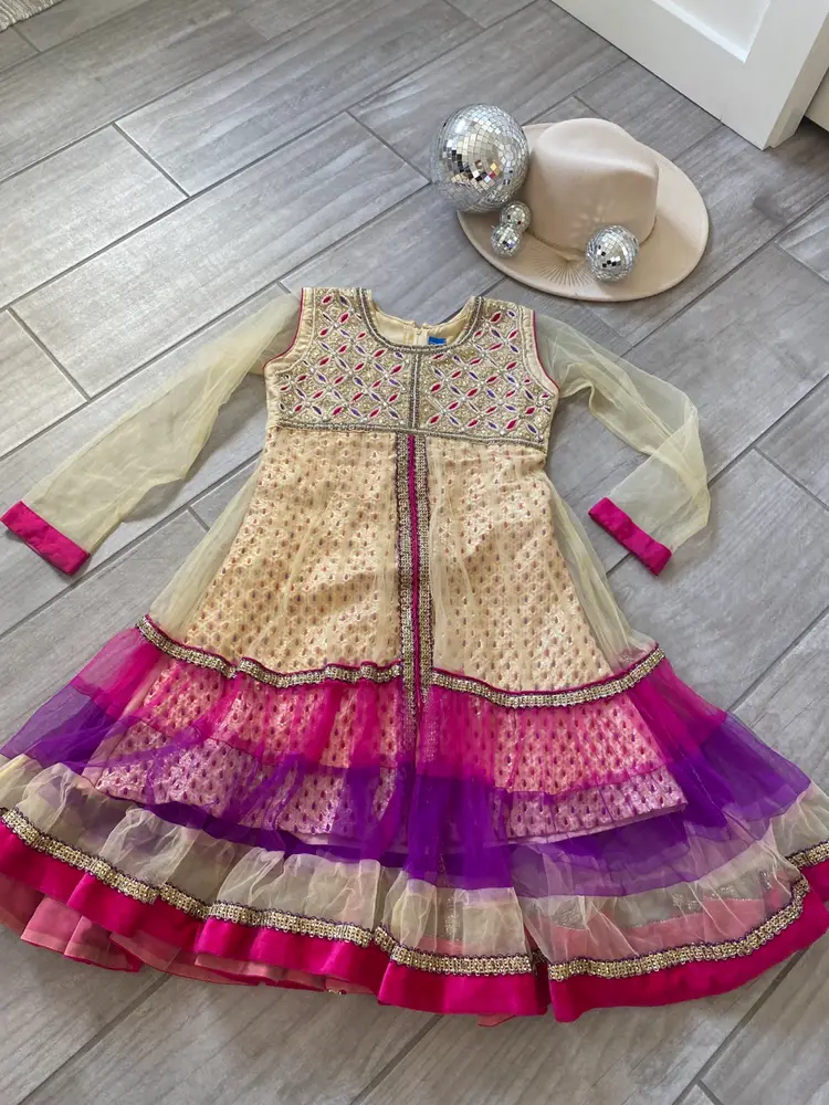 DD Varsha Girls India Made Embellished Dress Size 4 