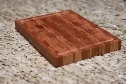 Mahogany & Maple end-grain cutting board: 14" x 10" x 1.5", Juice Groove