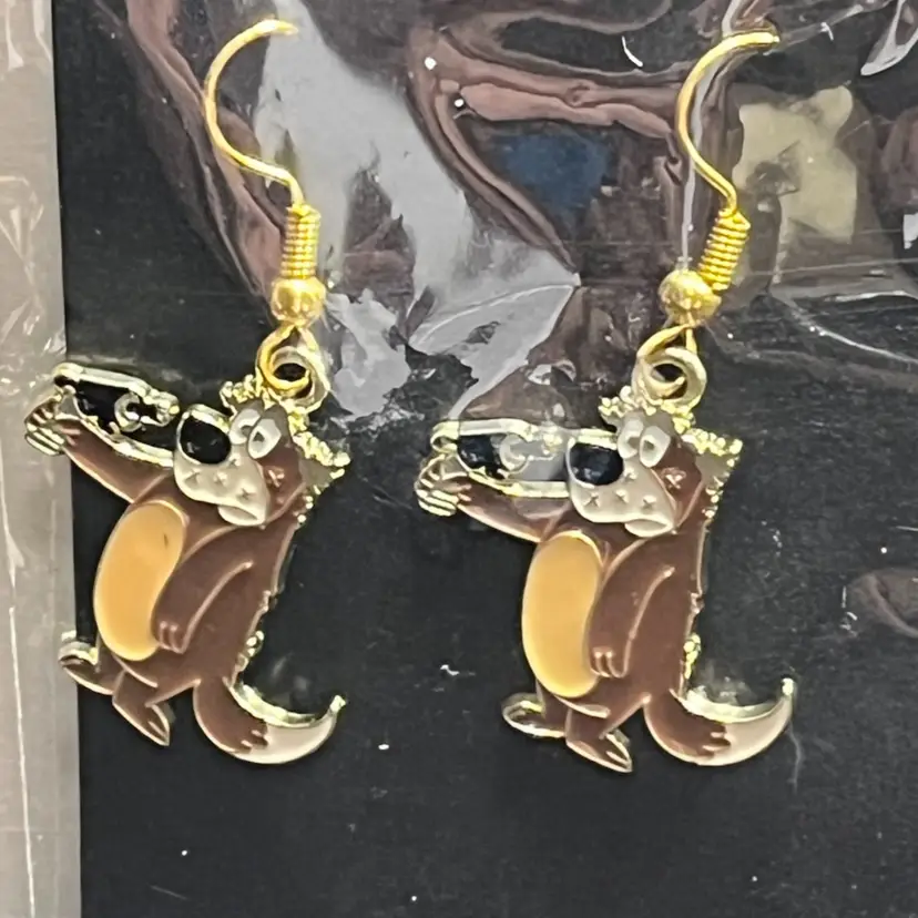 Bear Holding Bird Earrings Made By Me