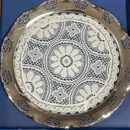 BMF Silver-plate Serving Platter With Lace Underlay