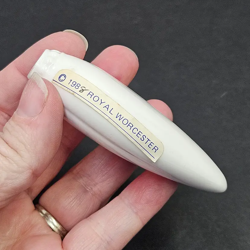 Vintage 1988 Royal Worcester White Porcelain Scent Bottle No Stopper 3"