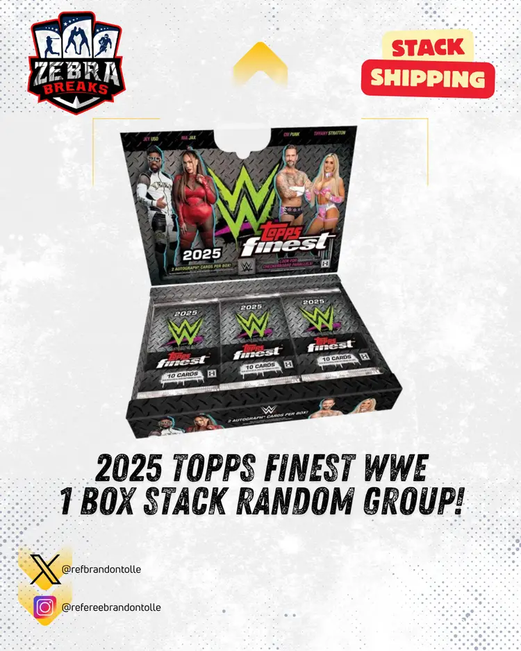ZB 25620: 2025 Topps Finest WWE 1 Hobby Box Stack Grouping