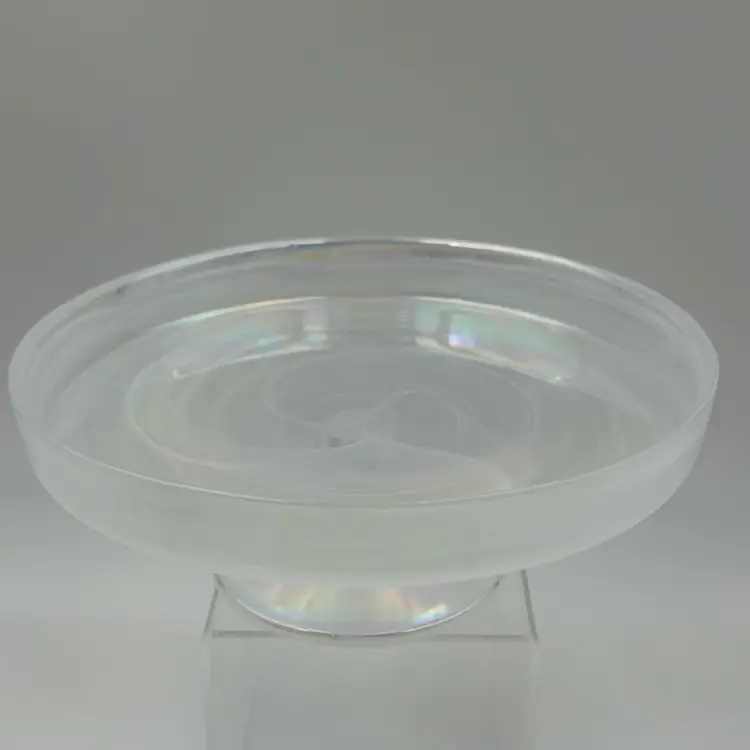 Art Glass Iridescent Cake Plate