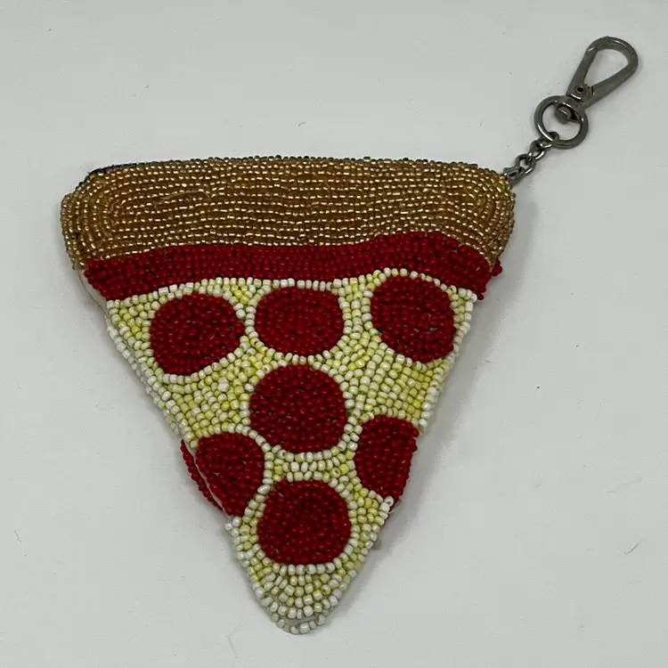 Beaded Pizza Coin Purse