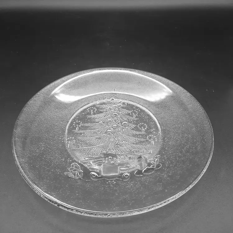 Duralex France Clear Glass Christmas Tree Plates Set Of 6