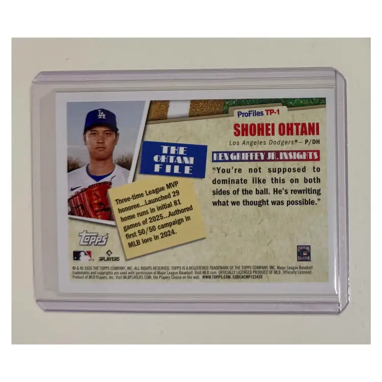 Shohei Ohtani Topps Profiles Los Angeles Dodgers