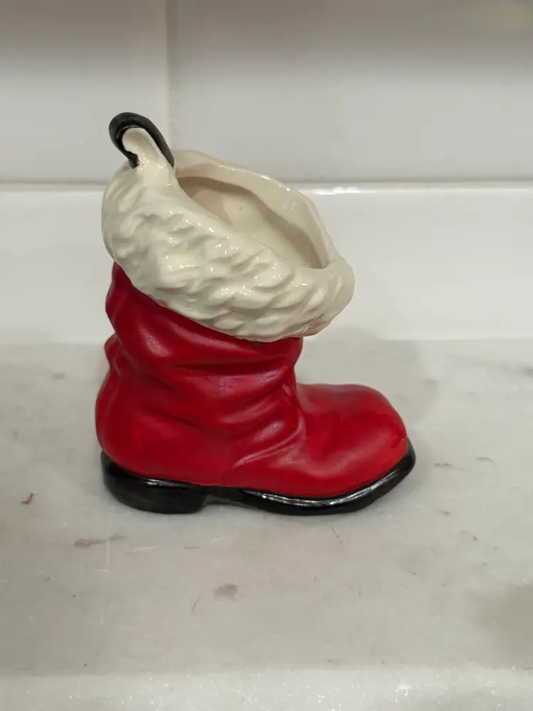 Goebel Red And White Christmas Boot Decor