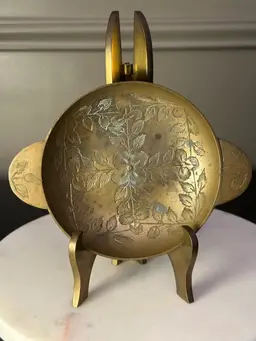 Vintage Brass Trinket Dish- Patina