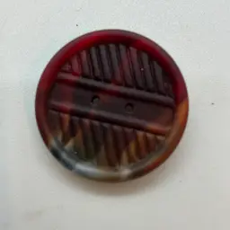 Vintage Chez Pressed Glass Button Brooch Pin