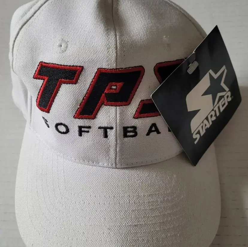 STARTER The Right Hat TBS Softball Adjustable Hat White NWT