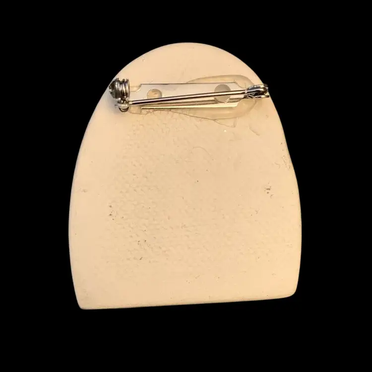 Ceramic Ball Mason Jar Flower Brooch 1 1/8 X 1 7/8 Inches